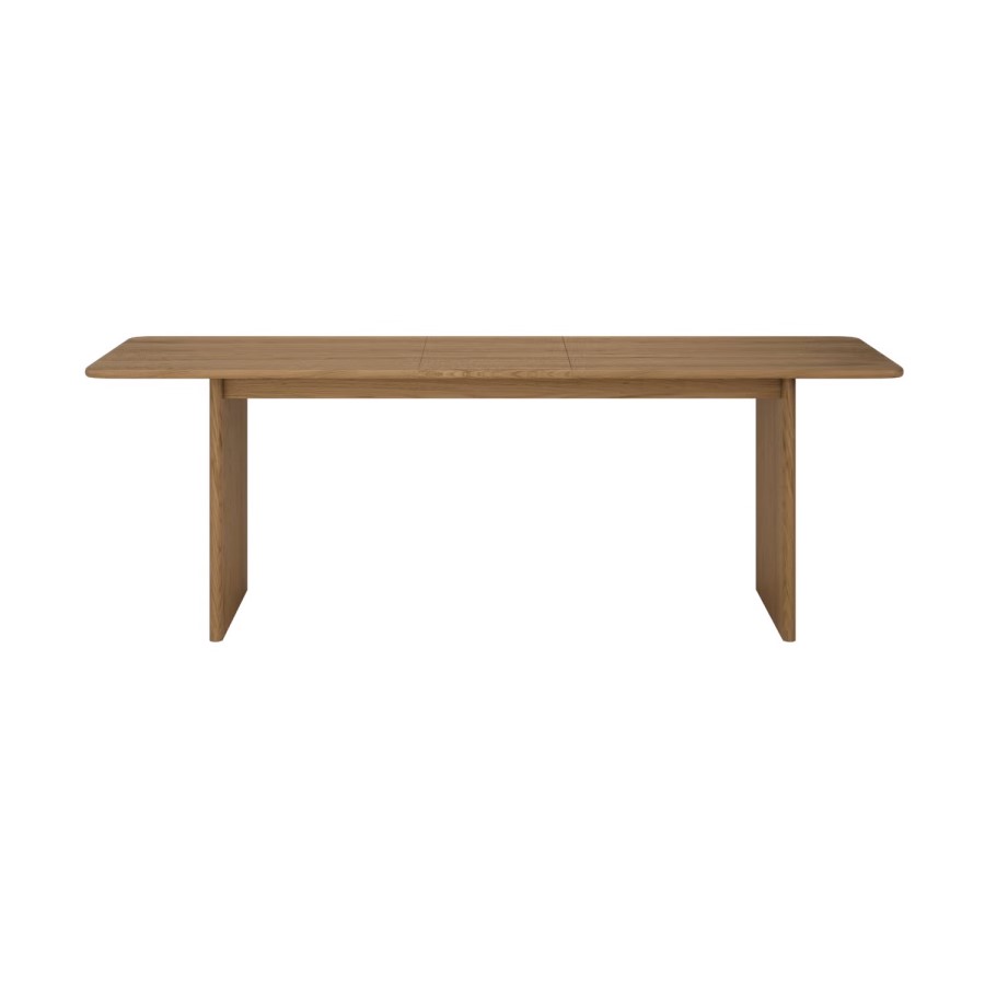 Large Rectangular Rustic Oak Extendable Dining Table Set with 6 White Boucle Chairs - Seats 6 - Mia