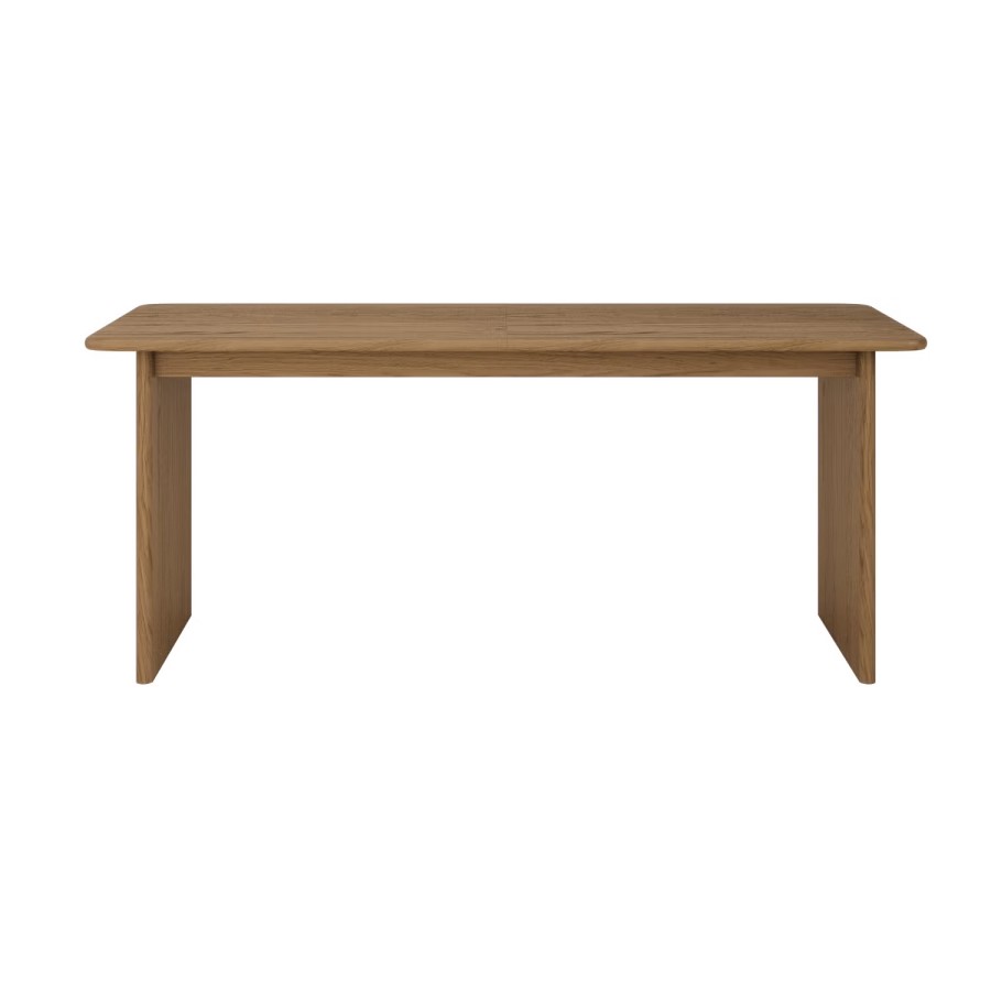 Large Rectangular Rustic Oak Extendable Dining Table Set with 6 White Boucle Chairs - Seats 6 - Mia