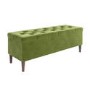 Cushioned Ottoman Storage Bench in Olive Green Velvet - Amara