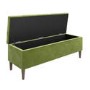Olive Green Velvet Double Ottoman Bed with Blanket Box - Amara