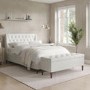 Cream Fabric Double Ottoman Bed with Blanket Box - Amara