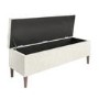Cream Fabric Small Double Ottoman Bed with Blanket Box - Amara