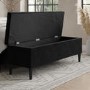 Black Velvet Super King Ottoman Bed with Blanket Box - Amara