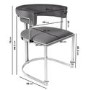 Round Glass Dining Table with 4 Grey Velvet Cantilever Dining Chairs - Alana Boutique