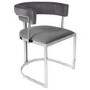 Round Glass Dining Table with 4 Grey Velvet Cantilever Dining Chairs - Alana Boutique