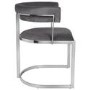 Round Glass Dining Table with 4 Grey Velvet Cantilever Dining Chairs - Alana Boutique