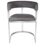 Round Glass Dining Table with 4 Grey Velvet Cantilever Dining Chairs - Alana Boutique