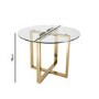 Round Glass Dining Table with 4 Black Velvet Cantilever Dining Chairs -  Alana Boutique