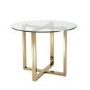 Round Glass Dining Table with 4 Black Velvet Cantilever Dining Chairs -  Alana Boutique