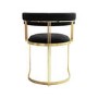 Round Glass Dining Table with 4 Black Velvet Cantilever Dining Chairs -  Alana Boutique