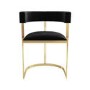 Round Glass Dining Table with 4 Black Velvet Cantilever Dining Chairs -  Alana Boutique