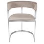 Rectangle Glass Dining Table with 6 Mink Velvet Cantilever Dining Chairs - Alana Boutique