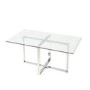Rectangle Glass Top Dining Table with 4 Mink Velvet Dining Chairs - Alana Boutique