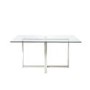 Rectangle Glass Top Dining Table with 4 Mink Velvet Dining Chairs - Alana Boutique