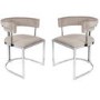 Grade A2 - Set of 2 Mink Velvet Cantilever Dining Chairs - Alana Boutique