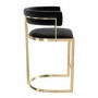 Set of 2 Black Velvet Kitchen Stools with Backs - 66cm - Alana Boutique