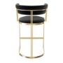 Set of 2 Black Velvet Kitchen Stools with Backs - 66cm - Alana Boutique