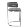 Set of 2 Grey Velvet Kitchen Stools with Backs - 66cm - Alana Boutique