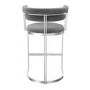 Set of 2 Grey Velvet Kitchen Stools with Backs - 66cm - Alana Boutique