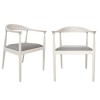 Set of 2 Wooden White Wash Carver Dining Chairs - Anders