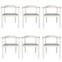 Set of 6 Wooden White Wash Carver Dining Chairs - Anders