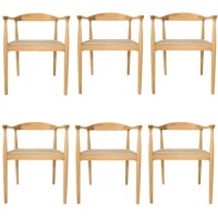 Set of 6 Oak Carver Dining Chairs - Anders