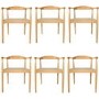 Set of 6 Oak Carver Dining Chairs - Anders