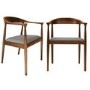 Set of 2 Walnut Carver Dining Chairs with Woven Seat - Anders