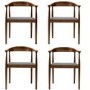 Set of 4 Walnut Carver Dining Chairs with Woven Seat - Anders