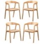 Set of 4 Solid Oak Carver Dining Chairs - Anders