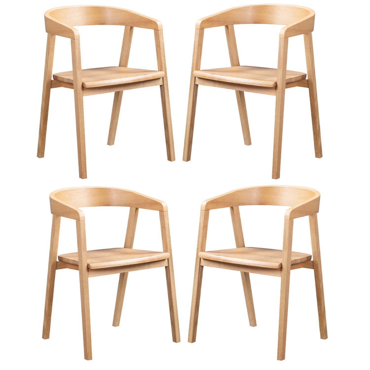 Photo of Set of 4 solid oak carver dining chairs - anders