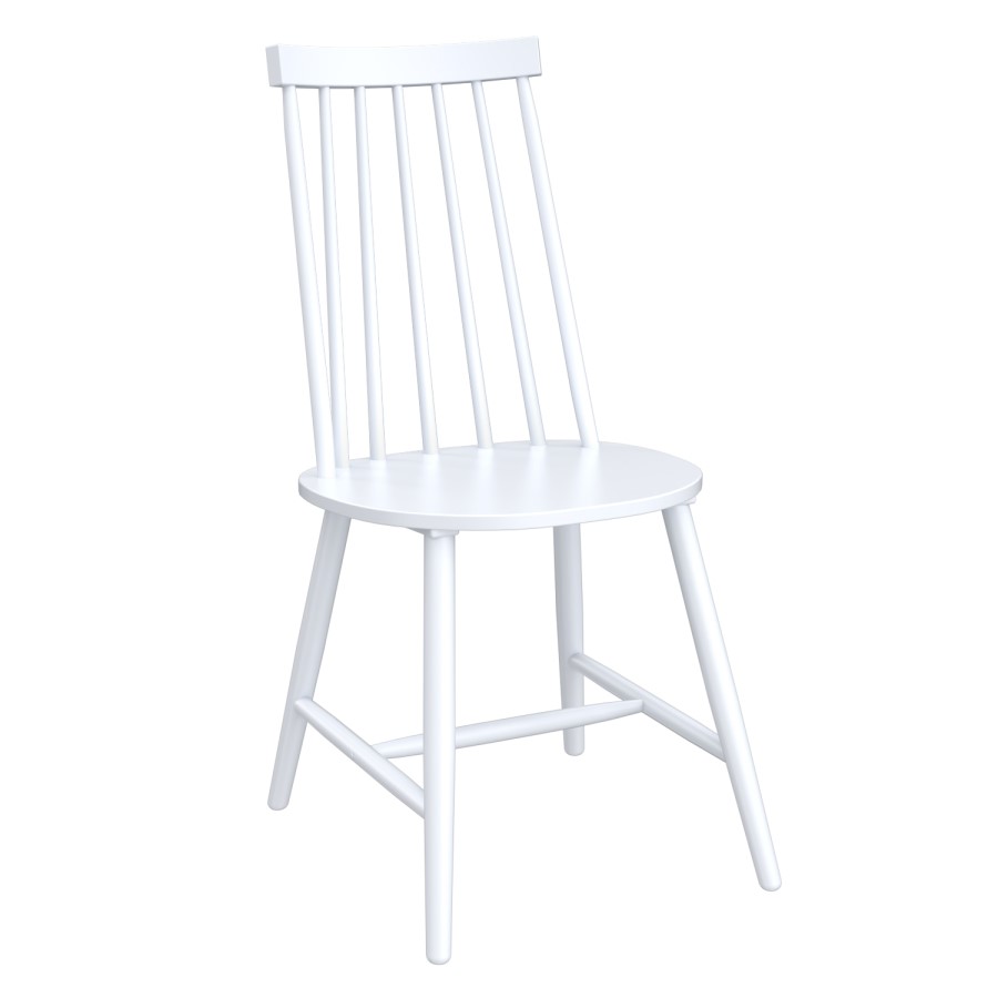 Large Oak Dining Table with 8 White Wooden Spindle Dining Chairs - Anders