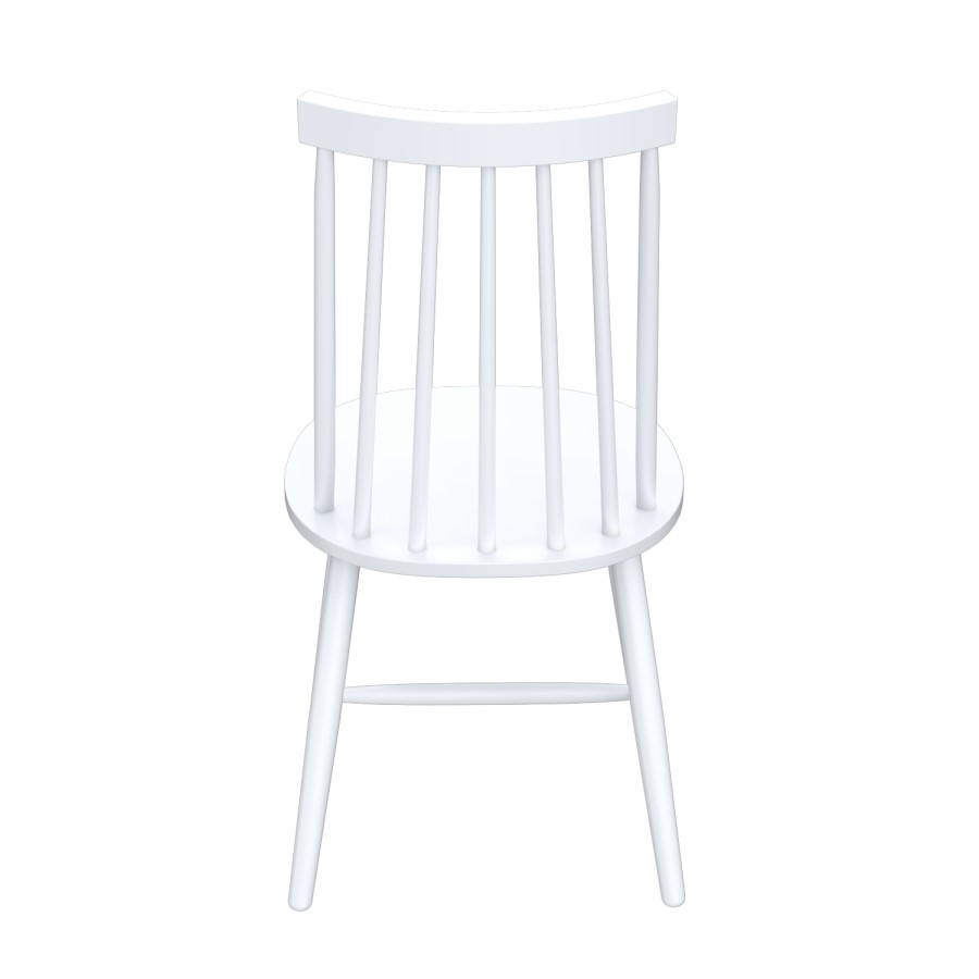 Large Oak Dining Table with 8 White Wooden Spindle Dining Chairs - Anders