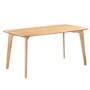 Rectangle Oak Dining Table and 4 Oak with Grey Woven Seat Dining Chairs - Anders