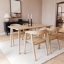 Rectangle Oak Dining Table with 4 Oak Dining Chairs - Anders