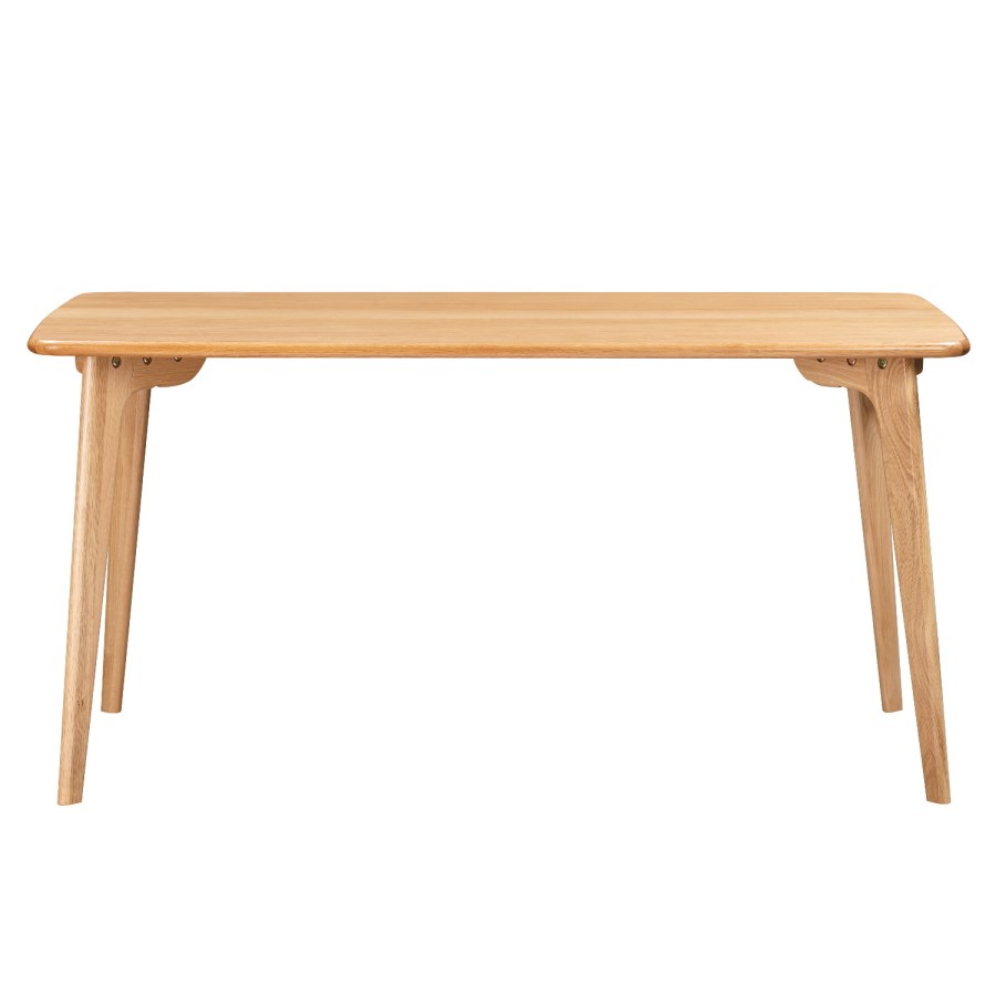 Rectangle Oak Dining Table with 4 Oak Dining Chairs - Anders