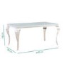 Mirrored 160cm Dining Table Set with White Glass Top & 4 Grey Velvet Chairs