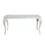 White and Mirrored Dining Table with 2 Grey Velvet Knocker Back Dining Chairs and Bench - Jade Boutique