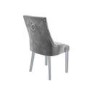 White Mirrored Dining Table with 2 Chairs in Grey Velvet & 1 Bench - Louis