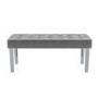White Mirrored Dining Table with 2 Chairs in Grey Velvet & 1 Bench - Louis