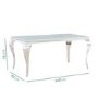 White and Mirrored Dining Table with 2 Grey Velvet Dining Benches - Jade Boutique