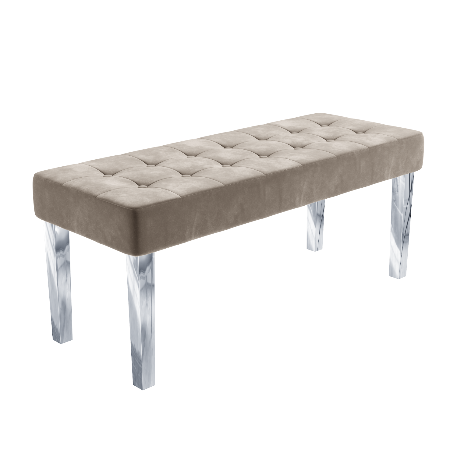 White and Mirrored Dining Table with 4 Mink Velvet Knocker Back Dining