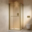 BUN/APOIFBB800/97149 800x800mm Brushed Brass Square Sliding In-Fold Shower Enclosure 6mm Glass - Apollo