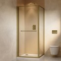 BUN/APOIFBB800/97149 800x800mm Brushed Brass Infold Sliding Shower Enclosure 6mm Glass - Apollo