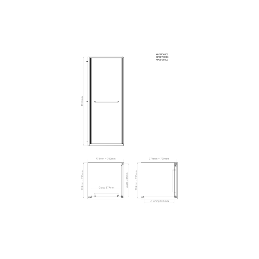 800x800mm Brushed Brass In-Fold Sliding Shower Enclosure 6mm Glass and Shower Tray - Apollo