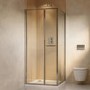 800x800mm Chrome In- Fold Sliding Shower Enclosure 6mm Glass with Shower Tray - Apollo