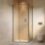 800x800mm Chrome In- Fold Sliding Shower Enclosure 6mm Glass with Shower Tray - Apollo