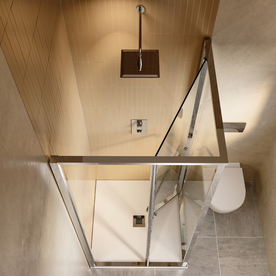 900x900mm Chrome In-Fold Sliding Shower Enclosure 6mm Glass - Apollo