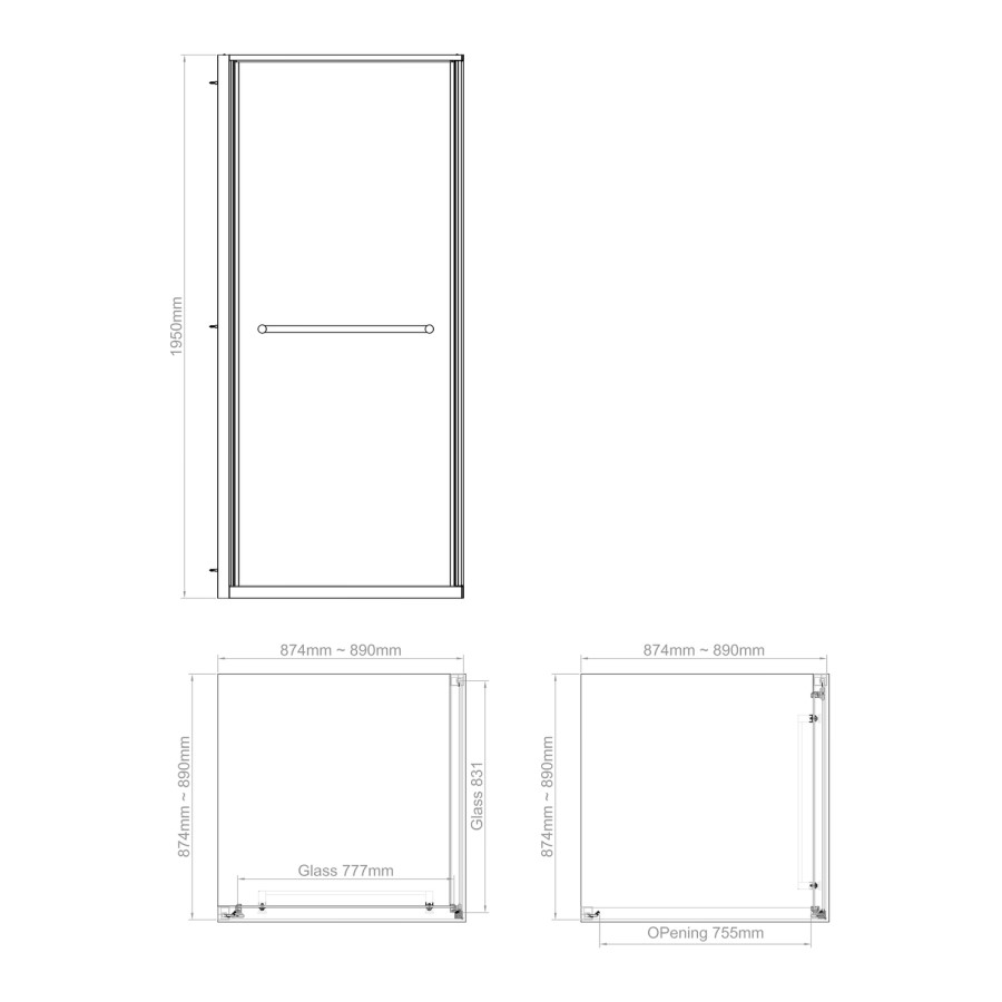 900x900mm Chrome In-Fold Sliding Shower Enclosure 6mm Glass - Apollo