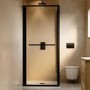 900x900mm Black In-Fold Sliding Shower Enclosure 6mm Glass - Apollo